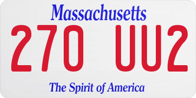 MA license plate 270UU2