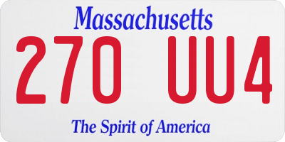 MA license plate 270UU4