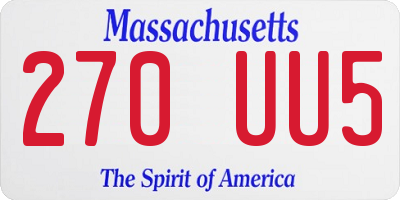MA license plate 270UU5