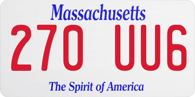 MA license plate 270UU6