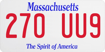 MA license plate 270UU9