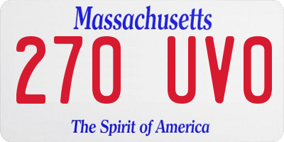 MA license plate 270UV0
