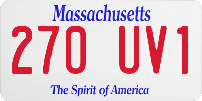 MA license plate 270UV1
