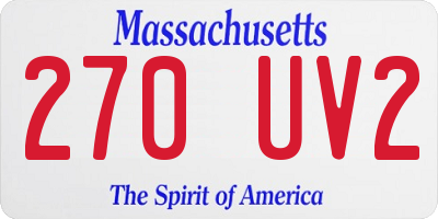 MA license plate 270UV2