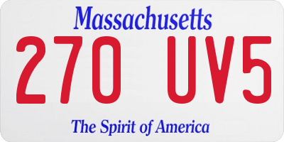 MA license plate 270UV5