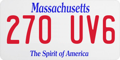 MA license plate 270UV6