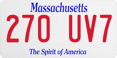 MA license plate 270UV7