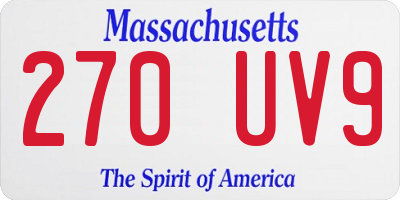 MA license plate 270UV9