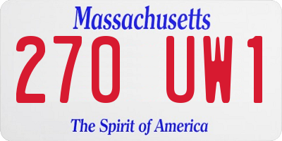MA license plate 270UW1