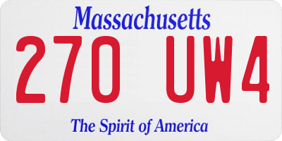 MA license plate 270UW4