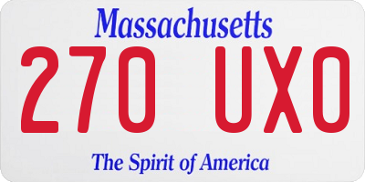 MA license plate 270UX0