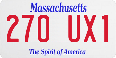 MA license plate 270UX1