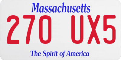 MA license plate 270UX5