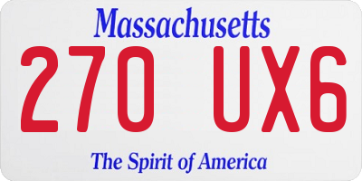 MA license plate 270UX6
