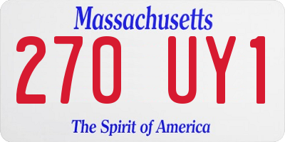 MA license plate 270UY1