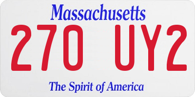 MA license plate 270UY2