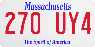 MA license plate 270UY4