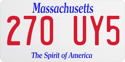 MA license plate 270UY5