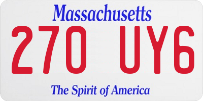 MA license plate 270UY6