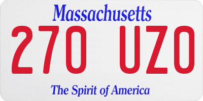 MA license plate 270UZ0