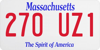 MA license plate 270UZ1