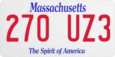 MA license plate 270UZ3