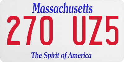 MA license plate 270UZ5