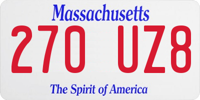 MA license plate 270UZ8