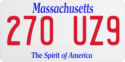 MA license plate 270UZ9