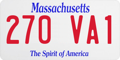MA license plate 270VA1