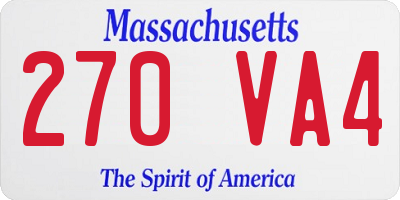 MA license plate 270VA4