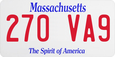 MA license plate 270VA9