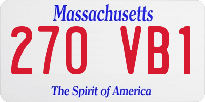 MA license plate 270VB1