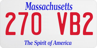MA license plate 270VB2