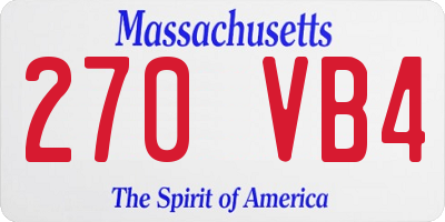 MA license plate 270VB4