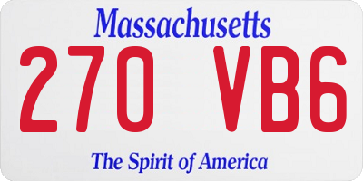 MA license plate 270VB6