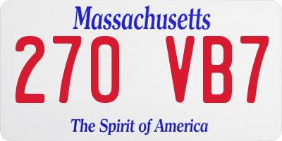 MA license plate 270VB7