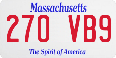 MA license plate 270VB9
