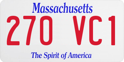 MA license plate 270VC1