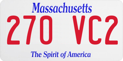 MA license plate 270VC2