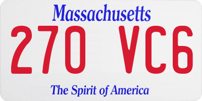 MA license plate 270VC6