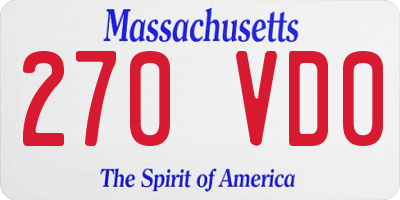 MA license plate 270VD0