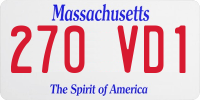 MA license plate 270VD1