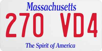 MA license plate 270VD4
