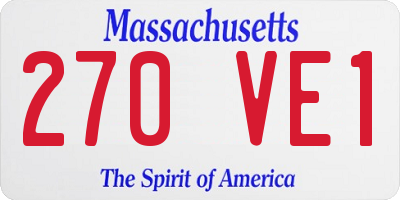 MA license plate 270VE1