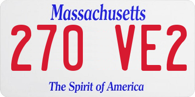 MA license plate 270VE2