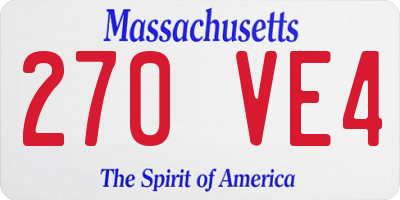 MA license plate 270VE4
