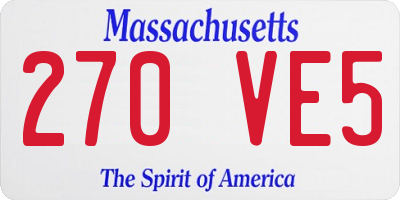 MA license plate 270VE5