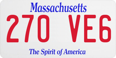 MA license plate 270VE6