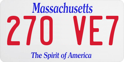MA license plate 270VE7
